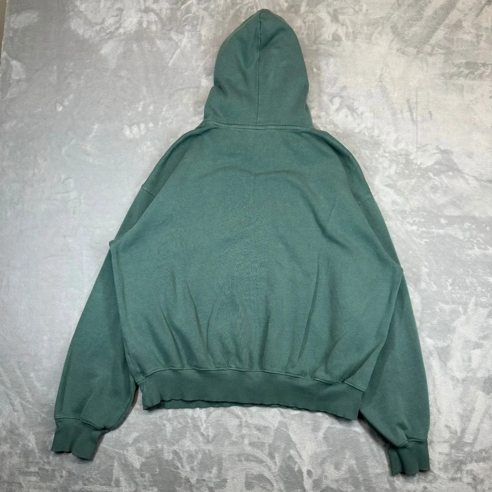 The North Face Hoodie Mens L Green Pullover Logo Relaxed Fit Sweatshirt NF0A7UNF